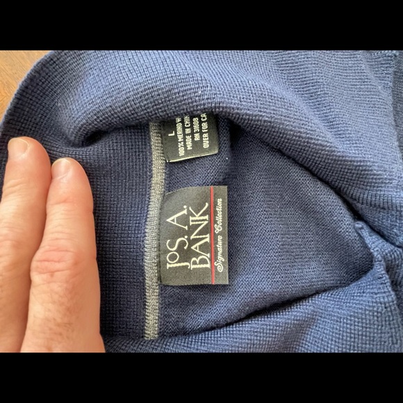 Joseph A Bank Long Sleeve Merino Wool Seater/Polo - Picture 2 of 3